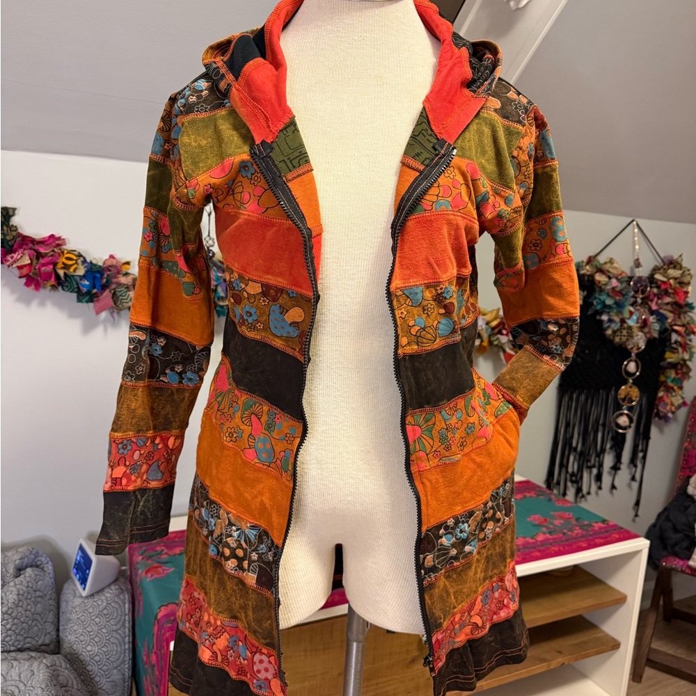NWT Impo Orange Cotton Zippered Tunic Jacket S/M - Picture 4 of 6